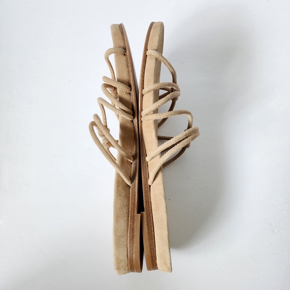 Veronica Beard suede nude comfy sandal knotted straps Size 6.5 New - Picture 4 of 9